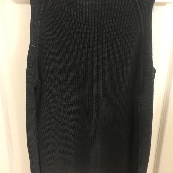 Hollister Ribbed Cold Shoulder Sweater - Size S, Charcoal Gray - Picture 2 of 4